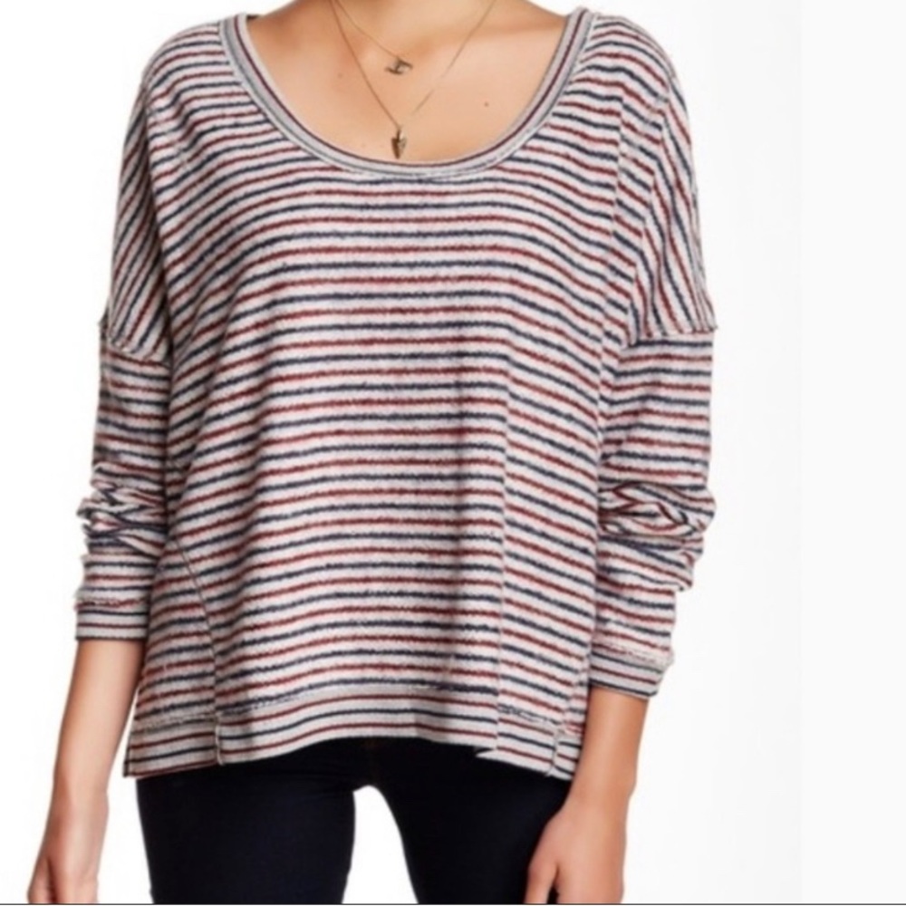 Free People top Little Ann Striped Slouchy